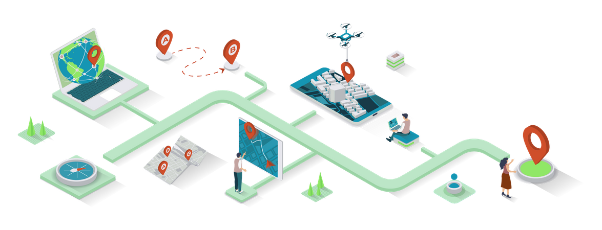 GPS navigation  Illustration