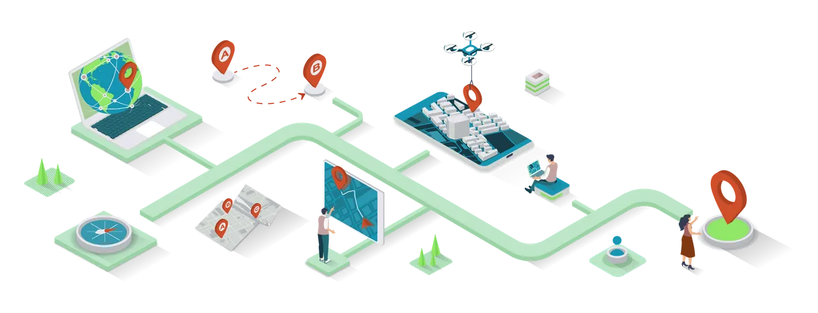 GPS navigation  Illustration