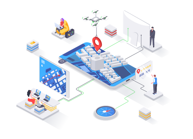 GPS navigation  Illustration