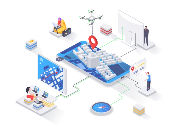 GPS navigation  Illustration