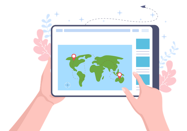 GPS Navigation Map  Illustration