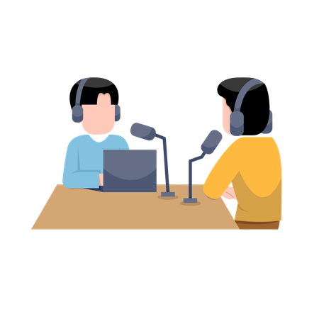 Grabación de podcasts  Ilustración