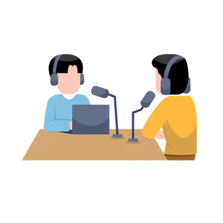 Grabación de podcasts  Ilustración