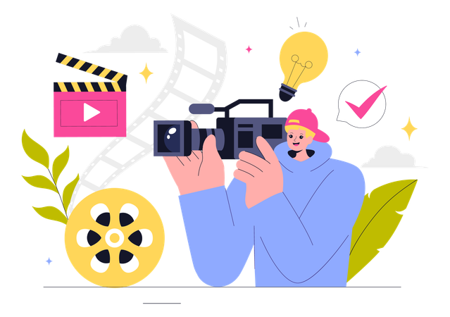 Grabación en vídeo de la película  Ilustración