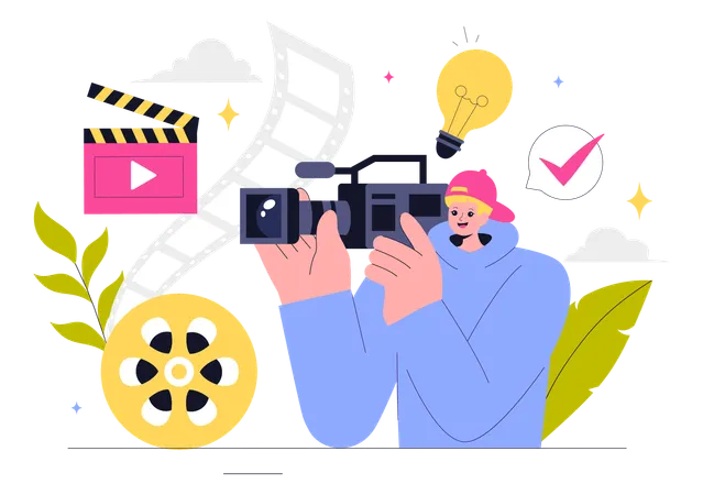 Grabación en vídeo de la película  Ilustración