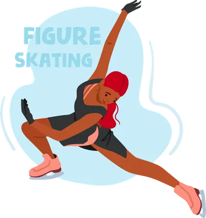 Graceful Female Skater Glide On Ice Performing Intricate Spins And Jumps With Precision The Frozen Rink Becomes A Canvas For Their Artistry Blending Athleticism And Elegance In Mesmerizing Routines Illustration
