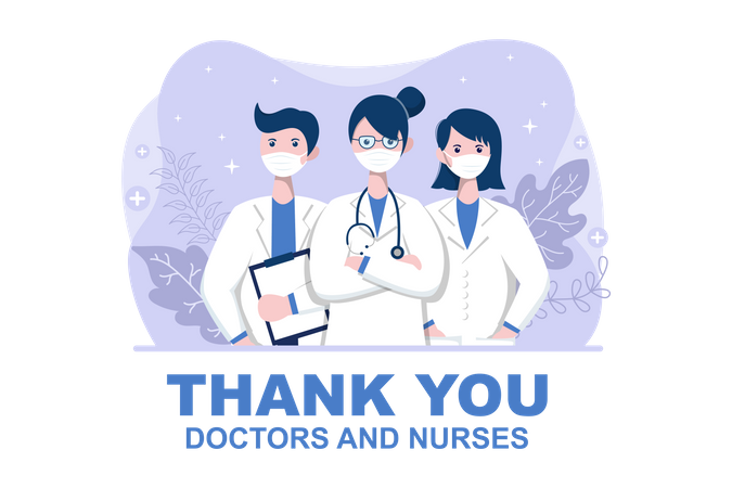 Gracias doctor y enfermera  Ilustración