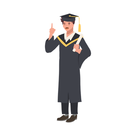 Graduado dando consejos de graduación  Ilustración