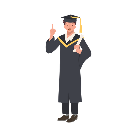 Graduado dando consejos de graduación  Ilustración