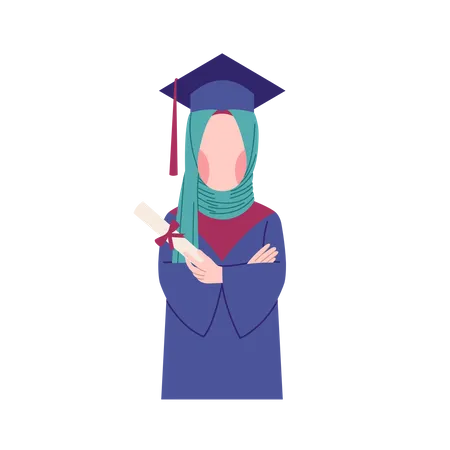 Graduate muslim girl  Illustration