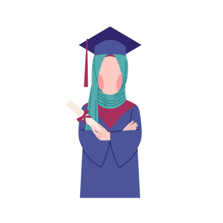 Graduate muslim girl  Illustration