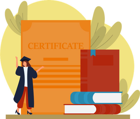 Graduate Student with certificate  Illustration