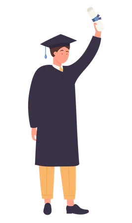Graduated boy  Illustration
