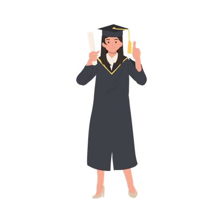 Graduating Student Celebrating Success  Illustration