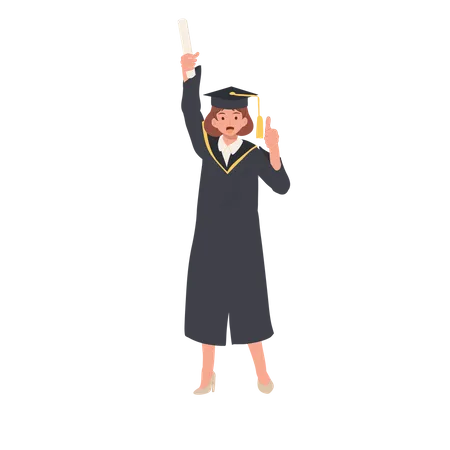 Graduating Student Celebrating Success  Illustration