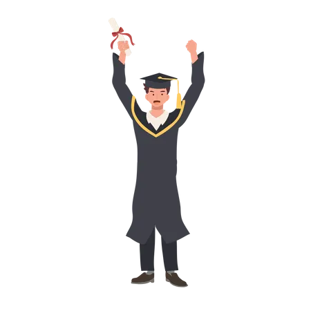 Graduating Student Celebrating Success in Education  Illustration
