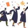 free throwing graduation cap illustrations