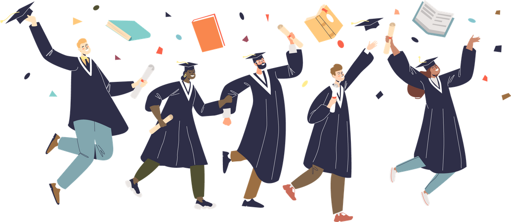 Graduating students  Illustration