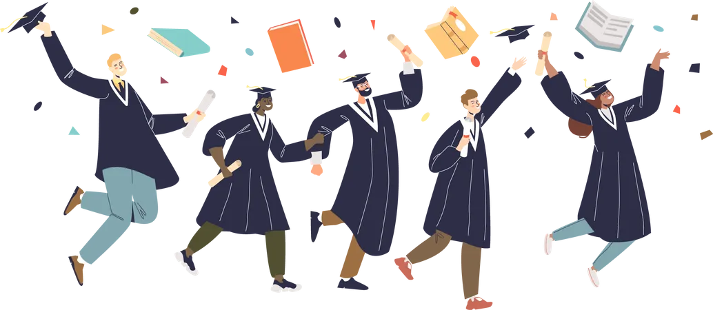 Graduating students  Illustration