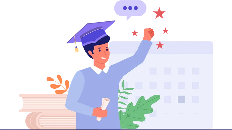 Graduation Achievement  Illustration