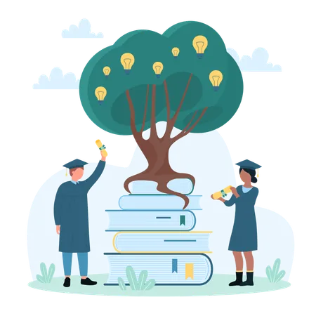 Graduation and knowledge growth  Illustration