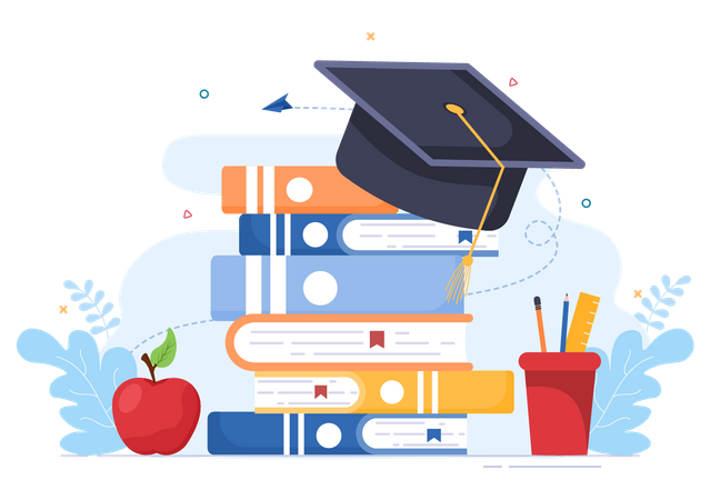 Graduation Books  Illustration