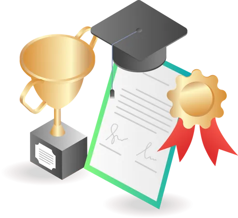 Certificate For Graduation Achievement Students Illustration