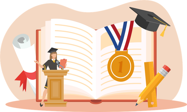 Graduation Ceremony Celebration  Illustration