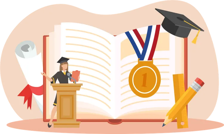 Graduation Ceremony Celebration  Illustration