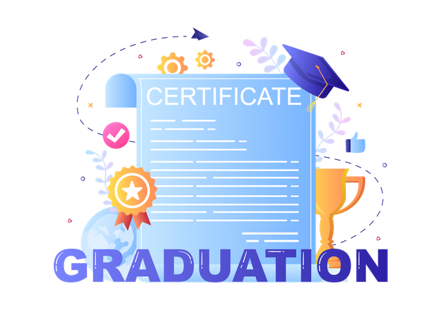 Graduation certificate Illustration