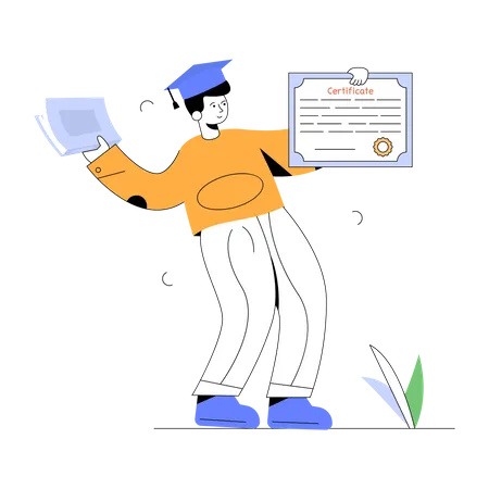 Modern Flat Illustration Of Graduation Certificate Illustration
