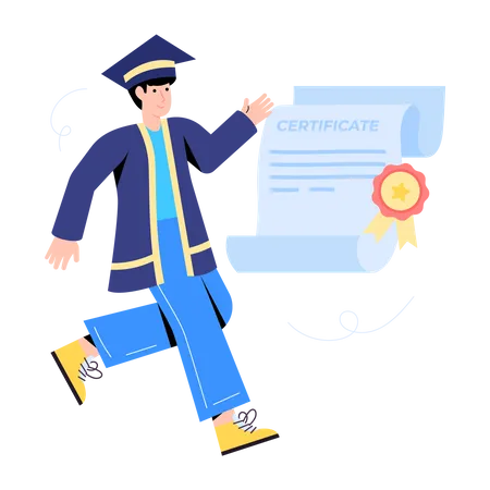 Modern Flat Illustration Of Graduation Certificate イラスト