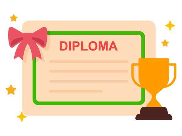 Graduation certificate diploma  일러스트레이션