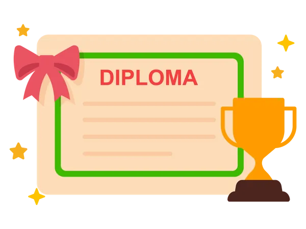 Graduation certificate diploma  일러스트레이션