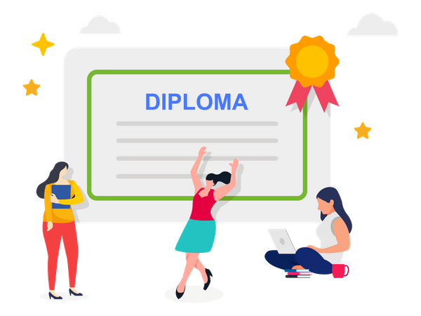 Graduation certificate diploma  Illustration