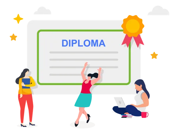 Graduation certificate diploma  Illustration