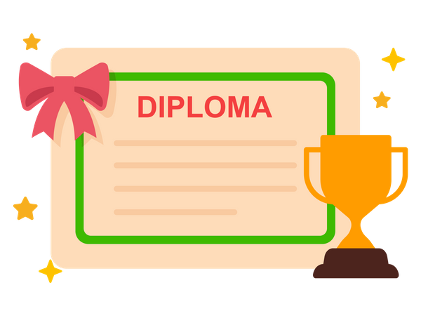 Graduation certificate diploma  Illustration