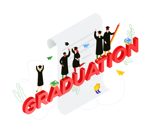 Graduation concept  Illustration