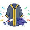 graduation coat illustration svg