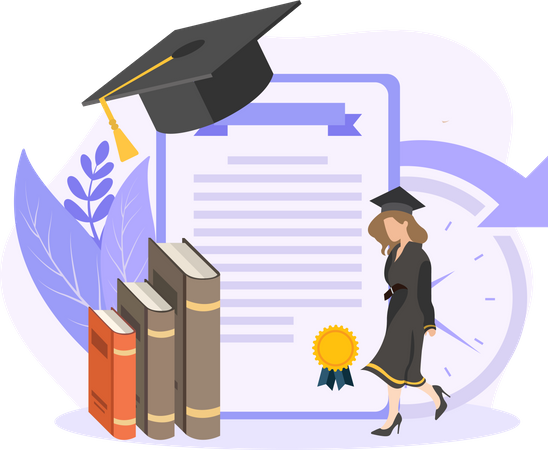 Graduation Flat Design  Illustration