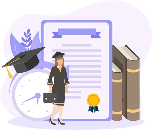 Graduation Flat Design  Illustration