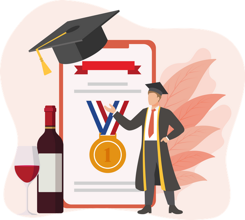 Graduation Flat Design  Illustration