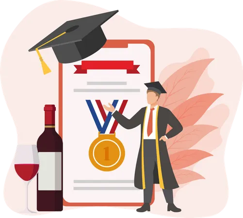 Graduation Flat Design  Illustration