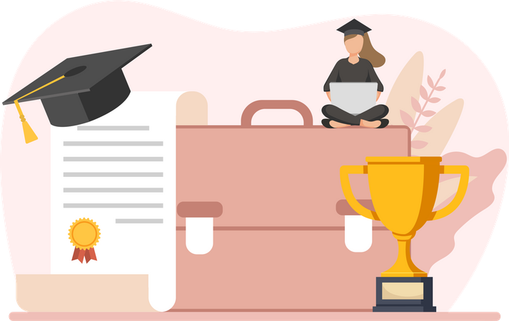 Graduation Flat Design  Illustration