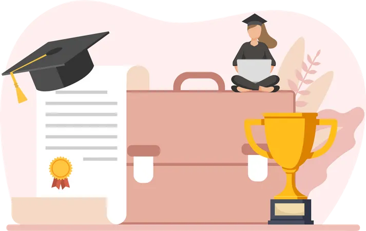 Graduation Flat Design  Illustration