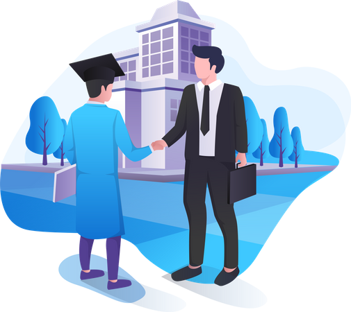 Graduation Handshake  Illustration