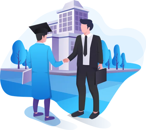 Graduation Handshake  Illustration