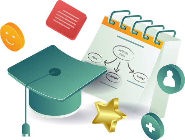 Graduation learning to develop business  Illustration