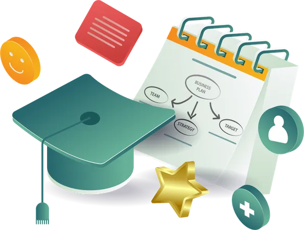 Graduation learning to develop business  Illustration