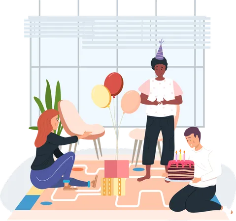 Graduation party to all employees  Illustration